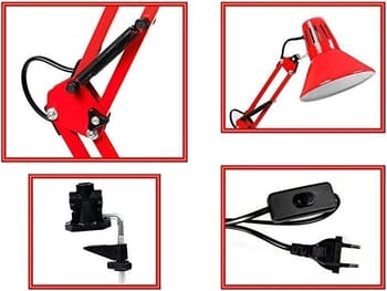 Lampada da Tavolo Scrivania Braccio Flessibile Attacco E27 Bianco