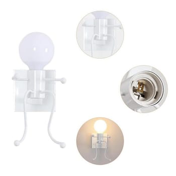 Applique a Parete Attacco E27 Lampada da Parete Omino su Scala IP20 Salone e B&B