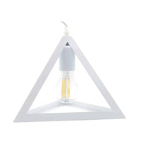 LAMPADARIO DA SOFFITTO A SOSPENSIONE FORMA TRIANGOLO 3D PORTA LAMPADINA E27 bianco