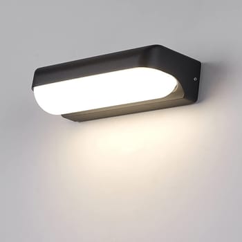Applique da parete LED 12W da esterno Lampada impermeabile IP65 da muro giardino Nero Luce Calda 3000k