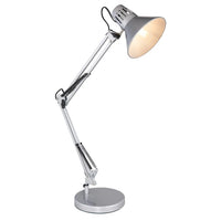 Lampada da Tavolo Scrivania Braccio Flessibile Attacco E27 Argento