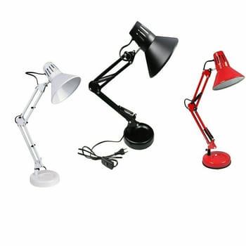 Lampada da Tavolo Scrivania Braccio Flessibile Attacco E27 Nera
