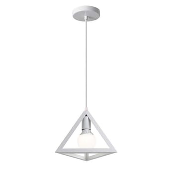 LAMPADARIO DA SOFFITTO A SOSPENSIONE FORMA TRIANGOLO 3D PORTA LAMPADINA E27 bianco