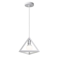 LAMPADARIO DA SOFFITTO A SOSPENSIONE FORMA TRIANGOLO 3D PORTA LAMPADINA E27 bianco