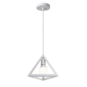 LAMPADARIO DA SOFFITTO A SOSPENSIONE FORMA TRIANGOLO 3D PORTA LAMPADINA E27 bianco