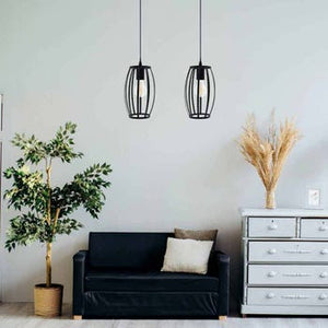 Lampadario da soffitto e27 di forma ovale nero portalampada sospensione