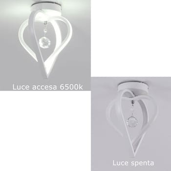 LAMPADA DA SOFFITTO CORRIDOIO DISEGN MODERNO CON CRISTALLO 22w 1760lumen ip20 LUCE NATURALE 4500K