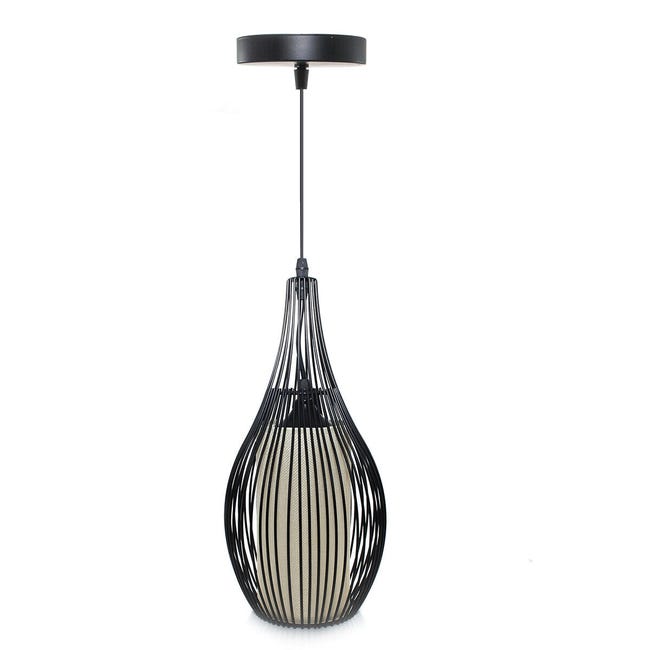 Lampadario sospeso ovale pendente a sospensione moderno e27 nero