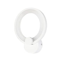APPLIQUE ANELLO IN VETRO DA PARETE LUCE BIANCA LAMPADA LED INTERNO 9W Luce Naturale 4000k