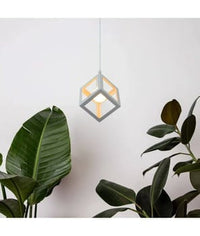 Lampadario Lampada Sospensione Cubo Moderno con Portalampada E27 BIANCO