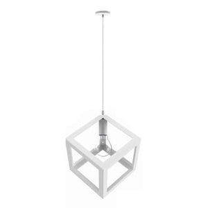 Lampadario Lampada Sospensione Cubo Moderno con Portalampada E27 BIANCO