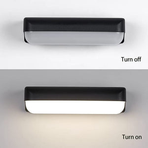 Applique da parete LED 12W da esterno Lampada impermeabile IP65 da muro giardino Nero Luce Calda 3000k