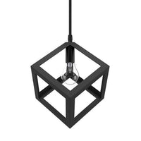 Lampadario Lampada Sospensione Cubo Moderno con Portalampada E27 NERO