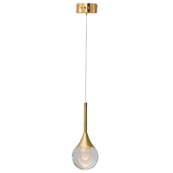 Lampadario A Sospensione LED Sferico Vetro Dorato Decorativo Pendente 5W 6500k