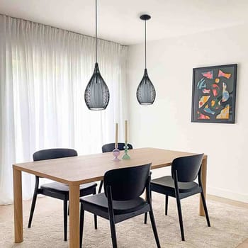 Lampadario sospeso ovale pendente a sospensione moderno e27 nero