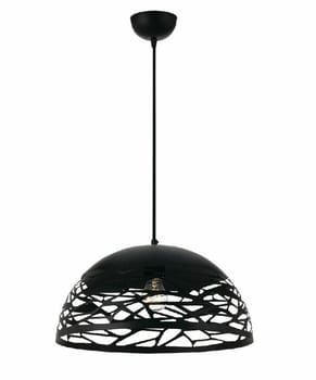 Lampadario Moderno Contemporaneo Paralume Metallo Traforato Sospensione E27 nero
