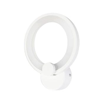 APPLIQUE ANELLO IN VETRO DA PARETE LUCE BIANCA LAMPADA LED INTERNO 9W Luca Calda 3000k