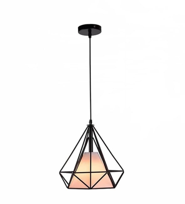 LAMPADARIO A SOFFITTO SOSPENSIONE PLAFONIERA E27 FERRO VINTAGE MODERNO NERO