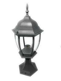 Lampione da giardino 49cm lanterna in vetro e27 luce da esterno alluminio es45 Grigio