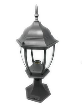 Lampione da giardino 49cm lanterna in vetro e27 luce da esterno alluminio es45 Grigio