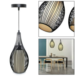 Lampadario sospeso ovale pendente a sospensione moderno e27 nero