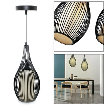 Lampadario sospeso ovale pendente a sospensione moderno e27 nero