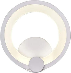 APPLIQUE ANELLO IN VETRO DA PARETE LUCE BIANCA LAMPADA LED INTERNO 9W Luce Naturale 4000k