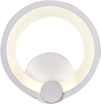 APPLIQUE ANELLO IN VETRO DA PARETE LUCE BIANCA LAMPADA LED INTERNO 9W Luce Naturale 4000k