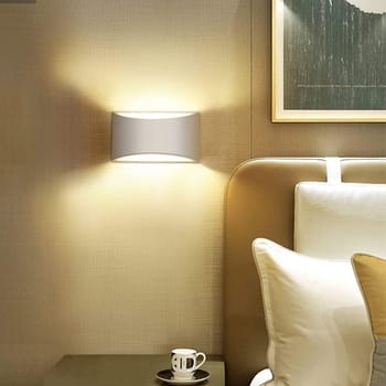 Applique in gesso lampada da parete doppia luce verniciabile moderna attacco G9