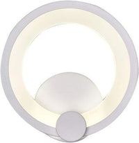 APPLIQUE ANELLO IN VETRO DA PARETE LUCE BIANCA LAMPADA LED INTERNO 9W Luca Calda 3000k