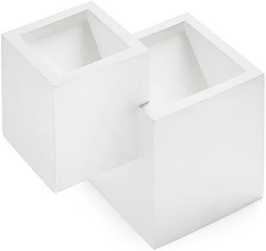 Applique LED Lampada Parete Gesso Moderno Doppio Quadrato Cubo Verniciabile