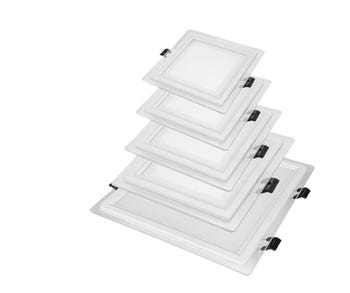 FARETTO LED PANNELLO 6 WATT INCASSO A MOLLA QUADRATO VETRO 3 COLORI