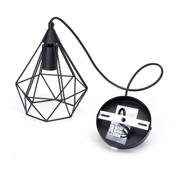 LAMPADARIO A SOFFITTO SOSPENSIONE PLAFONIERA E27 FERRO VINTAGE MODERNO NERO