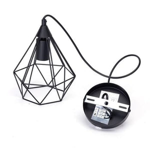 LAMPADARIO A SOFFITTO SOSPENSIONE PLAFONIERA E27 FERRO VINTAGE MODERNO NERO