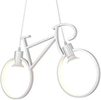 Lampadario Led Moderno a sospensione da soffitto forma di bicicletta NERA BIANCA