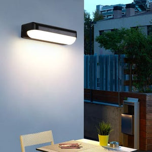 Applique da parete LED 12W da esterno Lampada impermeabile IP65 da muro giardino Nero Luce Naturale 4000