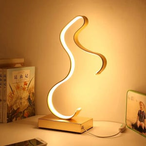 Lampada da tavolo curva LED 12W per interni luce scrivania comodino casa moderna LUCE CALDA