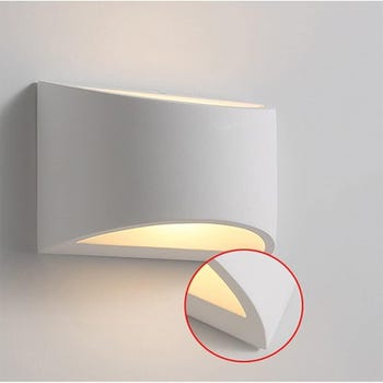 Applique in gesso lampada da parete doppia luce verniciabile moderna attacco G9