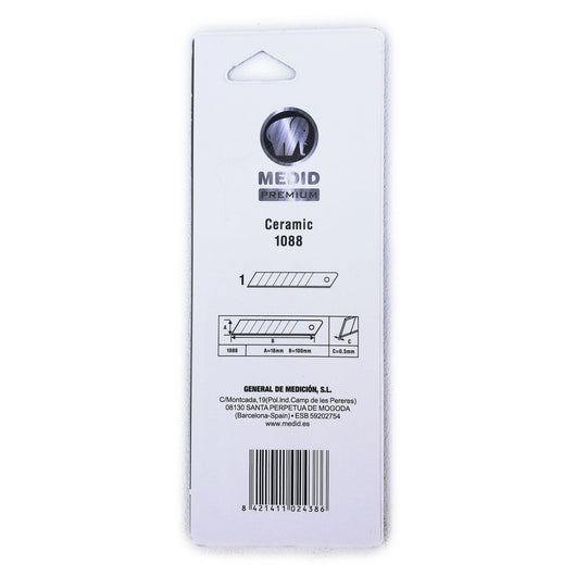 Medid lama di ricambio in ceramica bianca 18mm per cutter - blister da 1 unità