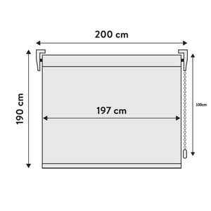 VIEWTEX Tenda a rullo traslucida L2000 Bianco 200 X 190cm - Made in Europe - 5 anni di garanzia