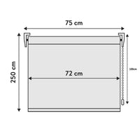 VIEWTEX Tenda a rullo Screen  10% Grado di apertura argento e azzurro 75 x 250 cm - Made in Europe - 5 anni di garanzia