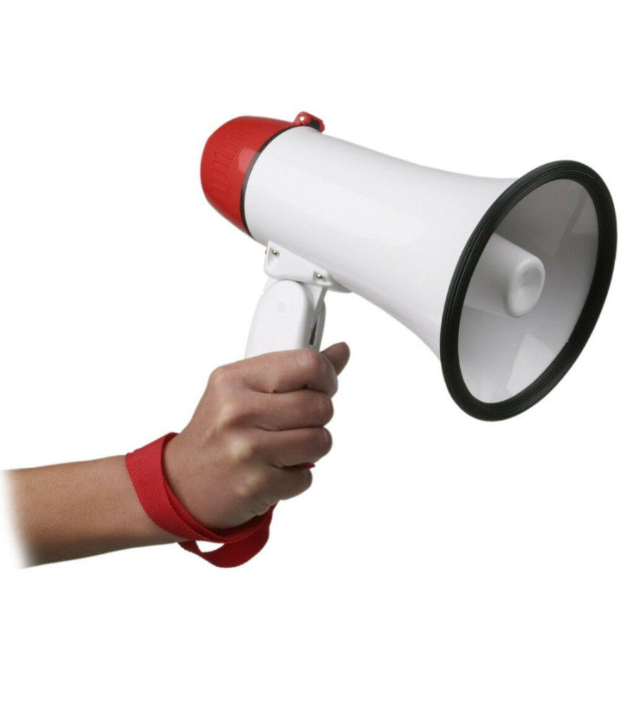 Megafono Altoparlante Per Tifosi Calcio Basket Rugby A 2 Funzioni Voce Musica         