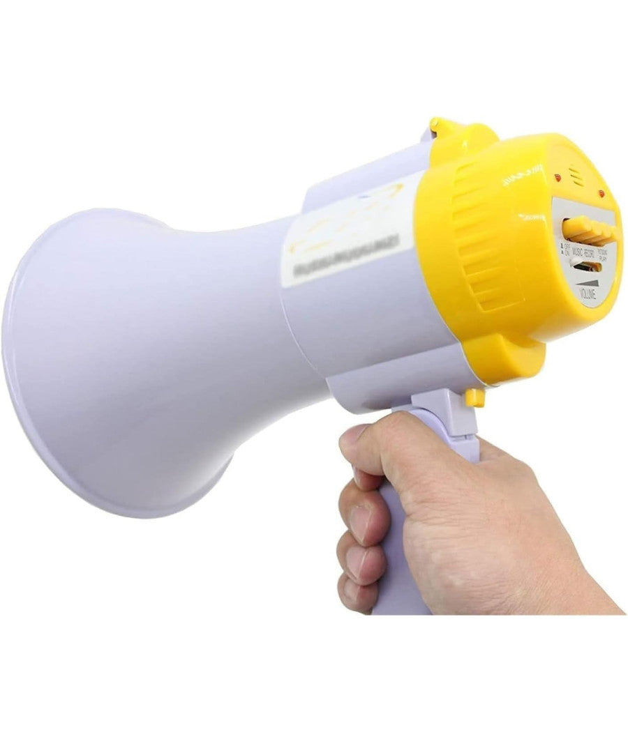 Megafono Portatile Altoparlante Registratore Vocale Musicale Batteria 200 Mt.         