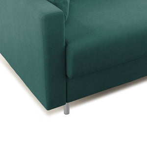 Megan Divano letto matrimoniale in microfibra smacchiabile T11 168 cm (mat. 120x197) verde
