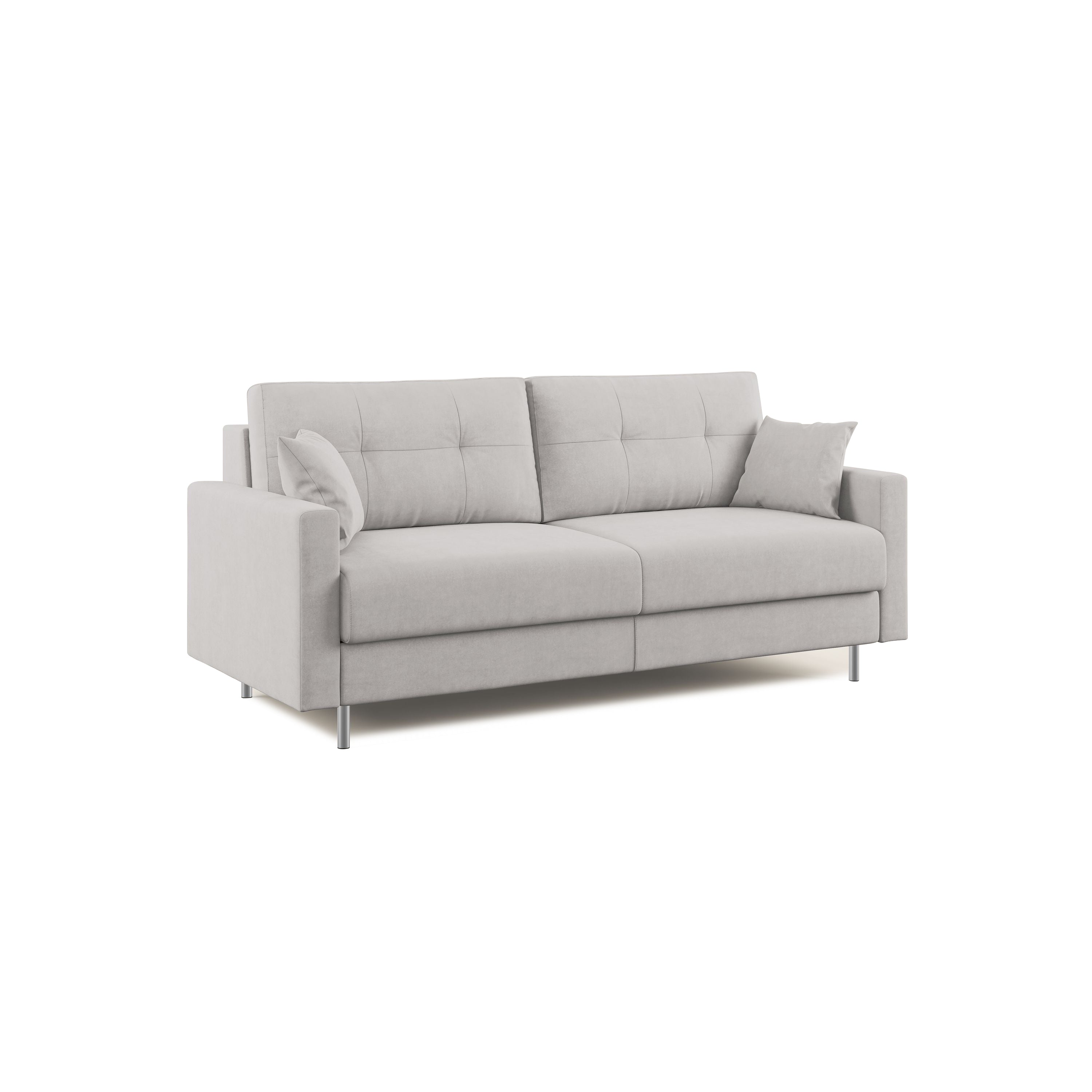 Megan Divano letto matrimoniale in microfibra smacchiabile T11 208 cm (mat. 160x197) grigio chiaro