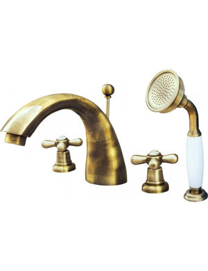 Miscelatore vasca a 4 fori con inverter MORAVA RETRO in ottone