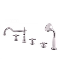 MORAVA RETRO miscelatore vasca a 5 fori ottone cromato