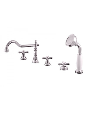 MORAVA RETRO miscelatore vasca a 5 fori ottone cromato