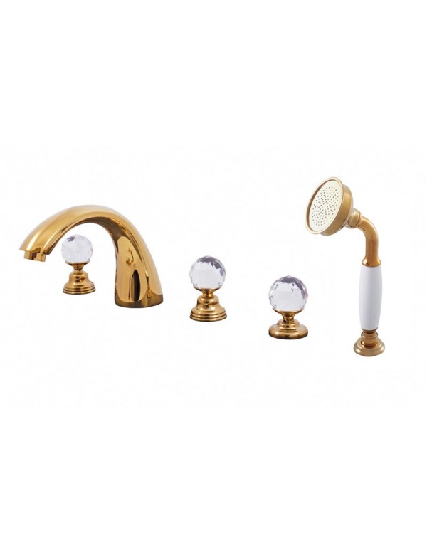 Miscelatore vasca BRILLIANCE 5 fori manico in cristallo