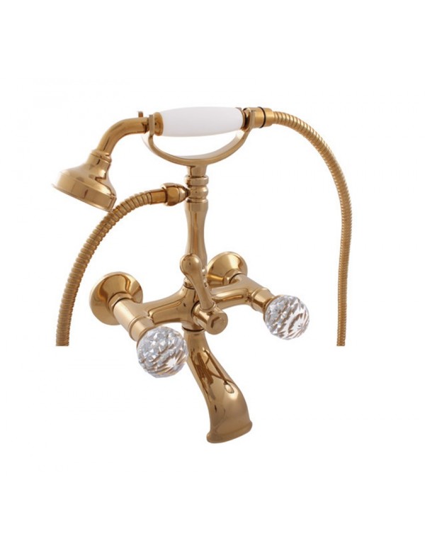 Miscelatore per vasca retrò BRILLANCE con manico in cristallo